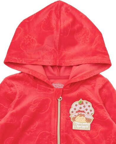 Strawberry Shortcake Velour Zip Up Hoodie and Flare Pants Outfit Set Toddler to Big Kid Sizes (4T - 10-12) in Saudi Arabia