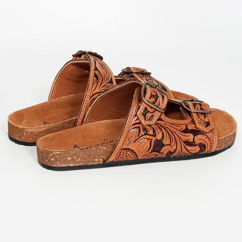 صندل من الجلد الطبيعي المنحوت مصنوع يدويًا من أمريكان دارلنج فليب فلوب | مزخرف in Saudi Arabia