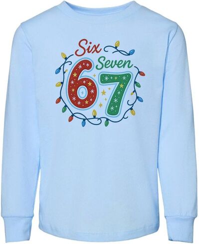 TeesAndTankYou 67 Christmas Lights Toddler Kids Long Sleeve T-Shirt in Saudi Arabia