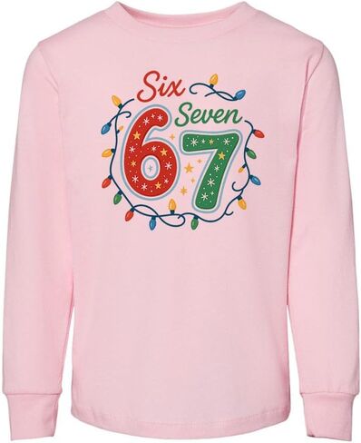 TeesAndTankYou 67 Christmas Lights Toddler Kids Long Sleeve T-Shirt in Saudi Arabia