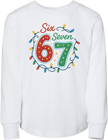 TeesAndTankYou 67 Christmas Lights Toddler Kids Long Sleeve T-Shirt in Saudi Arabia
