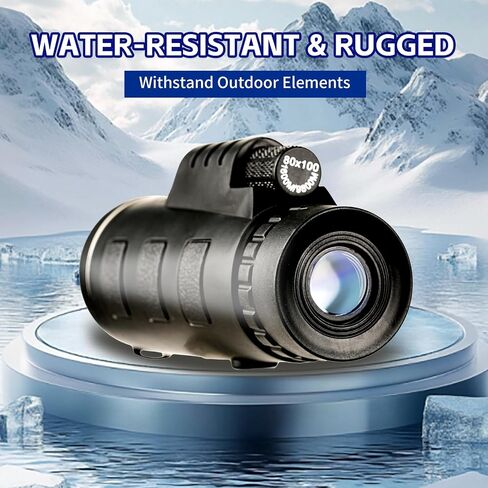 Outdoor Monocular Telescope, 80 * 100 High-Definition High Magnification Monocular Telescope, with Universal Phone Holder, Telescopic Tripod, Suitable for Hiking, Camping, Travel,etc in Saudi Arabia
