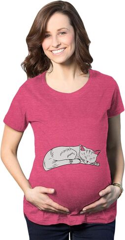 Maternity Cat On Baby Bump T Shirt Funny Adorable Kitty Pregnancy Tee in Kuwait
