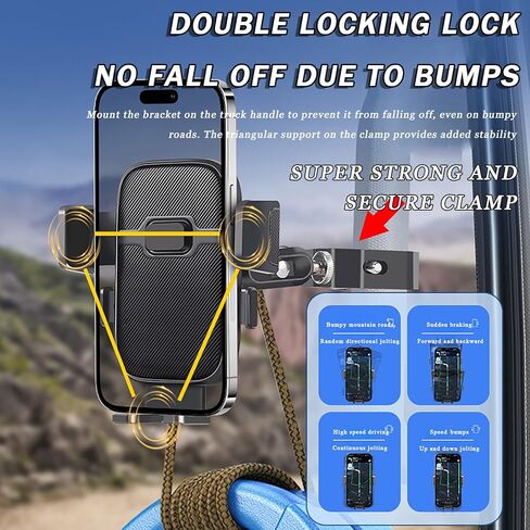 Truck Phone Mount for Chevrolet Silverado 4500HD 5500HD 2020–2025, Adjustable Arm Phone Mount for Truck Grab Handle, 360° Rotatable Telescopic Arm Holder for Truck, Pickup, SUV, Van,A/Short in Saudi Arabia