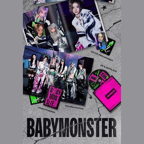 BABYMONSTER - الألبوم المصغر الثاني WE GO UP UP Ver. Outbox + ملصق مطوي لكتاب الصور الفوتوغرافية + بطاقة بريدية + ملصقات الشعار + هدية in Saudi Arabia