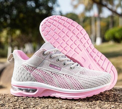 Womens mesh Breathable Running Shoes air Cushion Lightweight Sneakers Lace up Walking Tennis Shoes in Saudi Arabia