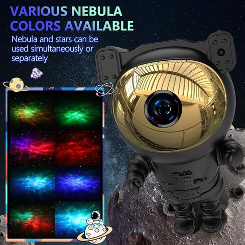 Astronaut Star Projector Galaxy Light with Timer and Remote Control, 360° Adjustable Starry Night Light Projector for Baby/Kids/Adults/Bedroom/Party/Home Decor/Game Room (Black) in Saudi Arabia