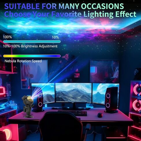 Astronaut Star Projector Galaxy Light with Timer and Remote Control, 360° Adjustable Starry Night Light Projector for Baby/Kids/Adults/Bedroom/Party/Home Decor/Game Room (Black) in Saudi Arabia