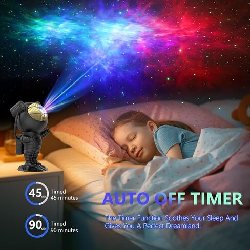 Astronaut Star Projector Galaxy Light with Timer and Remote Control, 360° Adjustable Starry Night Light Projector for Baby/Kids/Adults/Bedroom/Party/Home Decor/Game Room (Black) in Saudi Arabia