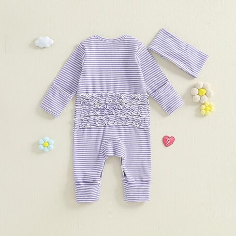 Hello Im New Here Newborn Baby Girl Coming Home Outfit Long Sleeve Romper Waffle Knit Jumpsuit Infant Clothes in Kuwait