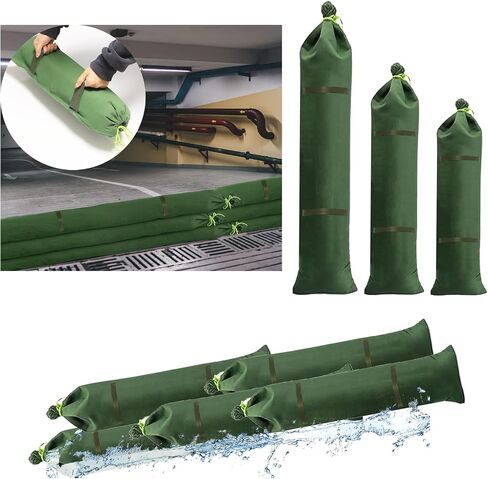 Sandbag for Flood Control 2PCS 6'×8'' Silicone Canvas Flood Barrier for Home Store Garage Garden in Saudi Arabia