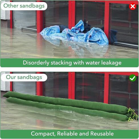 Sandbag for Flood Control 2PCS 6'×8'' Silicone Canvas Flood Barrier for Home Store Garage Garden in Saudi Arabia