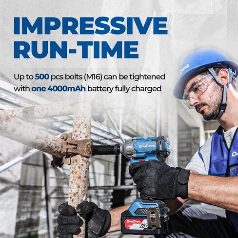 مفتاح ربط تأثير لاسلكي Dong Cheng 20V، أقصى عزم دوران 360 قدم رطل (488N.m)، 1/2 بوصة مع 3 أوضاع سرعة، 2400 دورة في الدقيقة مسدس تأثير بدون فرشاة (متجدد) in Kuwait
