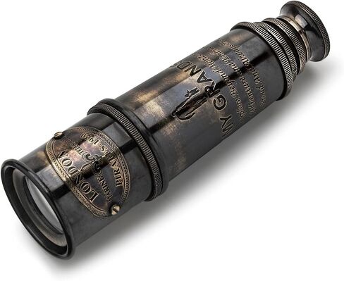 Handcrafted Brass Nautical Telescope in Wooden Box | to My Grandson Engraved Spyglass from Grandparents | Meaningful Graduation, Birthday, Christmas, Baptism Gift | Vintage Collectible in Saudi Arabia