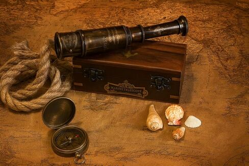 Handcrafted Brass Nautical Telescope in Wooden Box | to My Grandson Engraved Spyglass from Grandparents | Meaningful Graduation, Birthday, Christmas, Baptism Gift | Vintage Collectible in Saudi Arabia