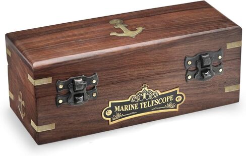 Handcrafted Brass Nautical Telescope in Wooden Box | to My Grandson Engraved Spyglass from Grandparents | Meaningful Graduation, Birthday, Christmas, Baptism Gift | Vintage Collectible in Saudi Arabia