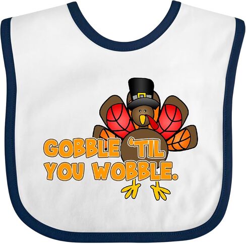 inktastic Gobble Til' You Wobble Baby Bib in Saudi Arabia
