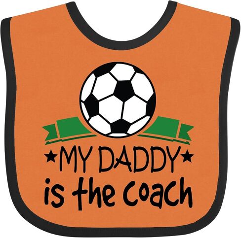 inktastic Soccer My Daddy Is the Coach Baby Bib in Saudi Arabia