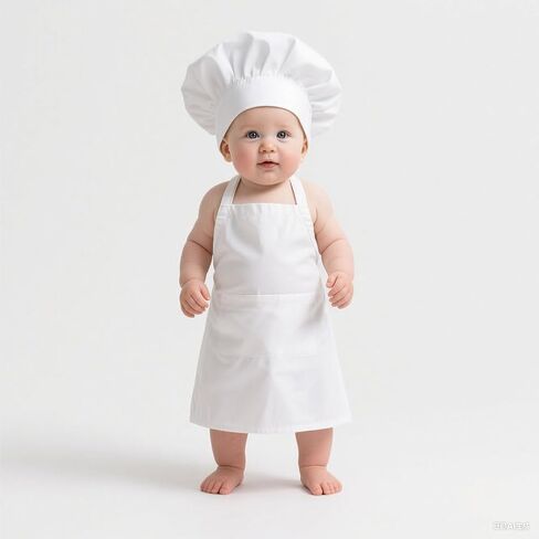 XGOPTS 2 Pcs Newborn Baby Photography Chef Costume Set Baby Chefs Outfits Chef Hat and Apron Photo Props Set for 6-24 Months in Saudi Arabia