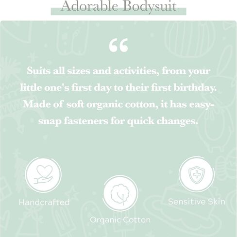 بدلة أطفال من Finn + Emma مصنوعة من القطن العضوي - قطعة واحدة محايدة للجنسين للأطفال من عمر 0 ​​إلى 12 شهرًا بمقاسات وأنماط متعددة in Kuwait