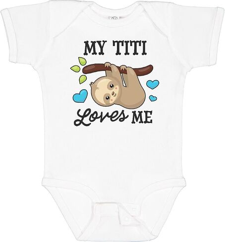 inktastic My Titi Loves Me with Sloth and Hearts Baby Bodysuit in Saudi Arabia