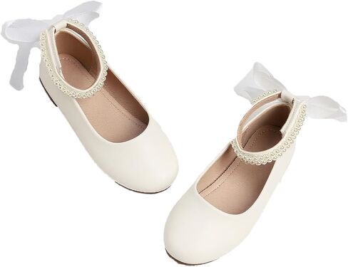 Girls Dress Shoes Bowknot Wedding Party Flat Shoes for Toddler/Little/Big Kids in Saudi Arabia