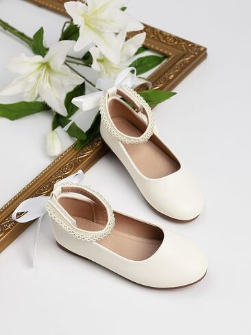 Girls Dress Shoes Bowknot Wedding Party Flat Shoes for Toddler/Little/Big Kids in Saudi Arabia
