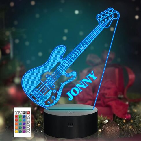 Guitar Gifts, Bass Guitars Night Light, Music Lamp with 16 Colors Changing & Timer & Dimmer, Gifts for Birthday, Xmas, Graduation, Back to School for Men, Boys, Teachers, Guitar Player in Saudi Arabia
