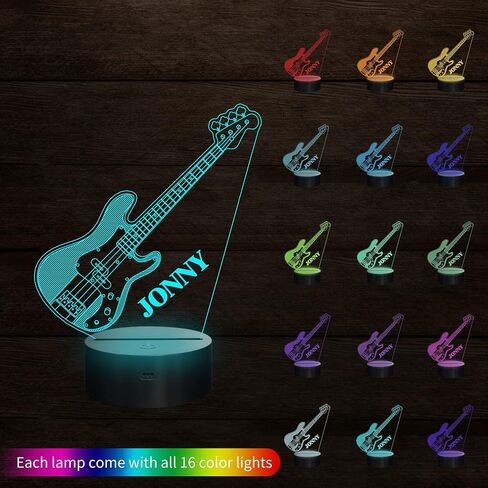 Guitar Gifts, Bass Guitars Night Light, Music Lamp with 16 Colors Changing & Timer & Dimmer, Gifts for Birthday, Xmas, Graduation, Back to School for Men, Boys, Teachers, Guitar Player in Saudi Arabia