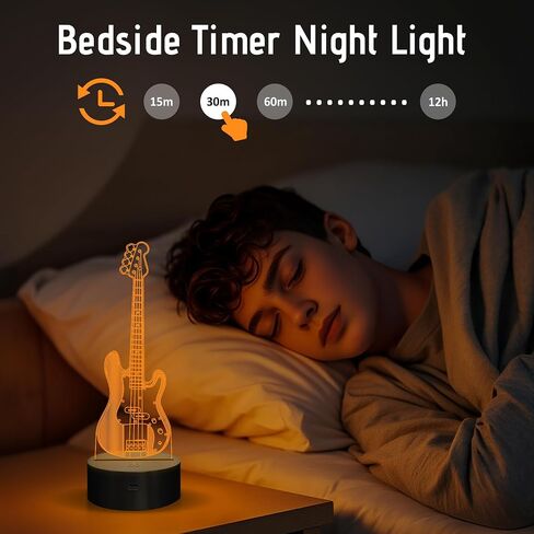 Guitar Gifts, Bass Guitars Night Light, Music Lamp with 16 Colors Changing & Timer & Dimmer, Gifts for Birthday, Xmas, Graduation, Back to School for Men, Boys, Teachers, Guitar Player in Saudi Arabia