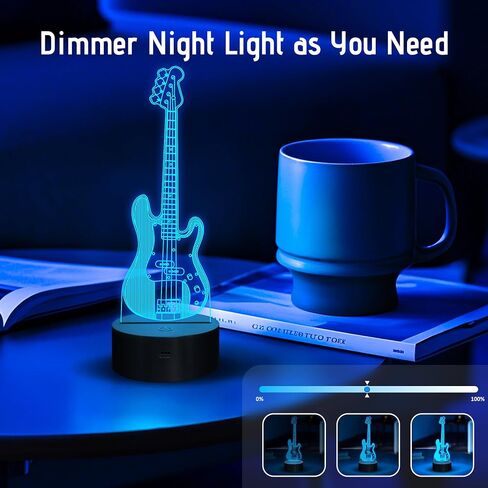 Guitar Gifts, Bass Guitars Night Light, Music Lamp with 16 Colors Changing & Timer & Dimmer, Gifts for Birthday, Xmas, Graduation, Back to School for Men, Boys, Teachers, Guitar Player in Saudi Arabia