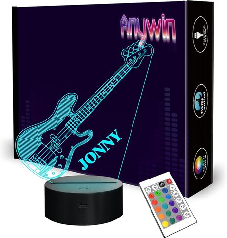 Guitar Gifts, Bass Guitars Night Light, Music Lamp with 16 Colors Changing & Timer & Dimmer, Gifts for Birthday, Xmas, Graduation, Back to School for Men, Boys, Teachers, Guitar Player in Saudi Arabia