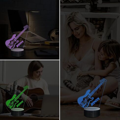 Guitar Gifts, Bass Guitars Night Light, Music Lamp with 16 Colors Changing & Timer & Dimmer, Gifts for Birthday, Xmas, Graduation, Back to School for Men, Boys, Teachers, Guitar Player in Saudi Arabia