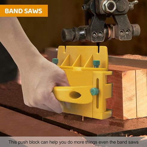 Table Saw Push Block for Woodworking Router Tables Band Saws Jointers Pushblock Cuts Safe for Widgets Difficult Cuts ThinRips Dowel Cuts Prevent Kickback and Protect Hands (Yellow, Large) in Saudi Arabia