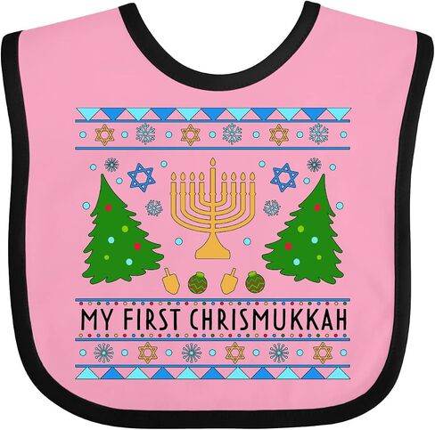 سترة Inktastic My 1st Chrismukkah مع مريلة أطفال من مينورا وأشجار in Kuwait