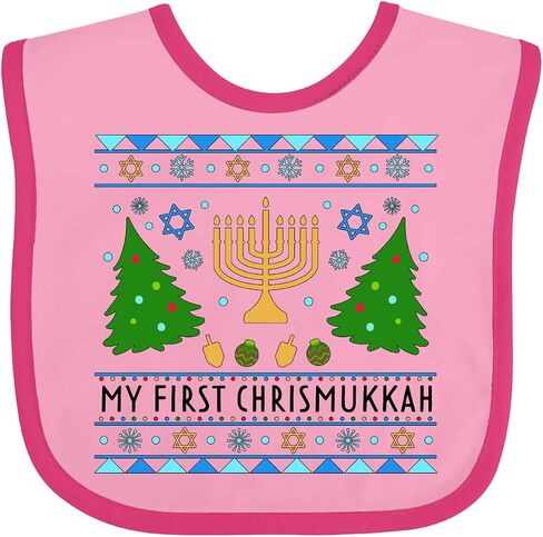 سترة Inktastic My 1st Chrismukkah مع مريلة أطفال من مينورا وأشجار in Kuwait