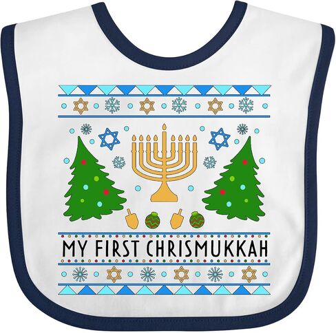 سترة Inktastic My 1st Chrismukkah مع مريلة أطفال من مينورا وأشجار in Kuwait