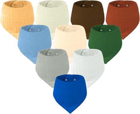 Mère & Moi Muslin Baby Bandana Bibs – 100% Cotton, Soft & Absorbent Drool & Teething Bibs in Saudi Arabia