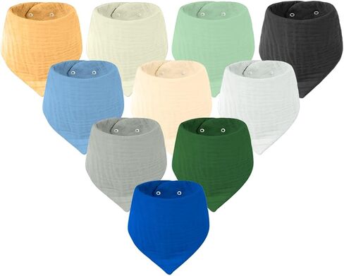 Mère & Moi Muslin Baby Bandana Bibs – 100% Cotton, Soft & Absorbent Drool & Teething Bibs in Saudi Arabia