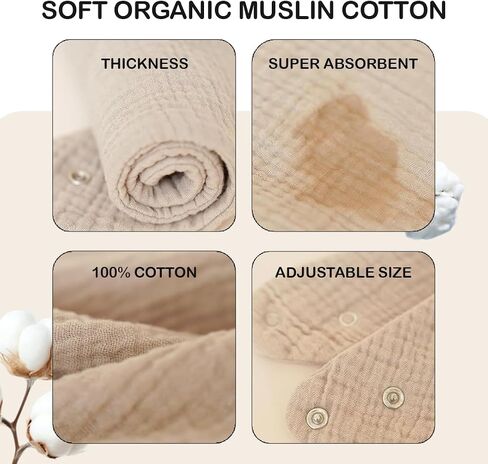 Mère & Moi Muslin Baby Bandana Bibs – 100% Cotton, Soft & Absorbent Drool & Teething Bibs in Saudi Arabia