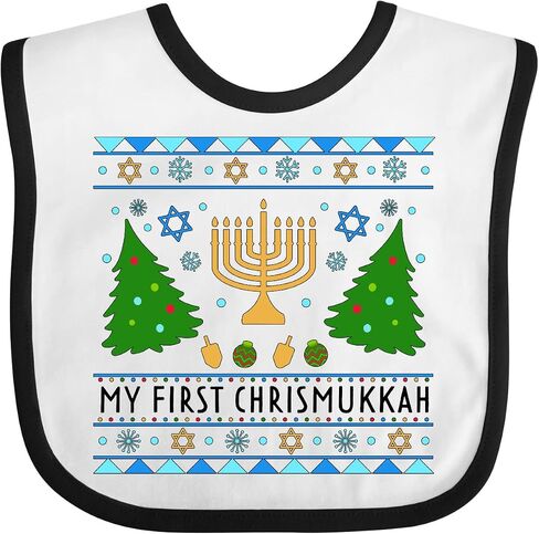 سترة Inktastic My 1st Chrismukkah مع مريلة أطفال من مينورا وأشجار in Kuwait