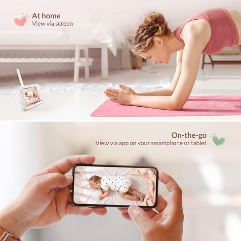 Baby Monitor with Camera and Audio, 5’’ Screen & App, 2.4GHz WiFi Secure Link, Sleep Tracking, Cry Detection, Night Vision, Temp & Humidity Monitor, 2-Way Talk, 5GB Cloud Storage, 4-in-1 Mount in Saudi Arabia