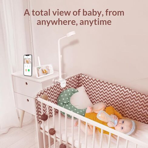 Baby Monitor with Camera and Audio, 5’’ Screen & App, 2.4GHz WiFi Secure Link, Sleep Tracking, Cry Detection, Night Vision, Temp & Humidity Monitor, 2-Way Talk, 5GB Cloud Storage, 4-in-1 Mount in Saudi Arabia