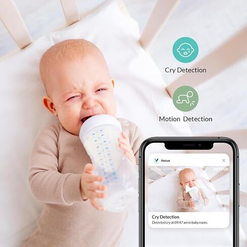 Baby Monitor with Camera and Audio, 5’’ Screen & App, 2.4GHz WiFi Secure Link, Sleep Tracking, Cry Detection, Night Vision, Temp & Humidity Monitor, 2-Way Talk, 5GB Cloud Storage, 4-in-1 Mount in Saudi Arabia
