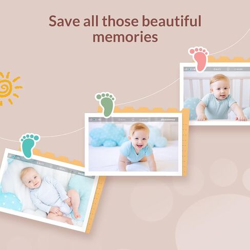 Baby Monitor with Camera and Audio, 5’’ Screen & App, 2.4GHz WiFi Secure Link, Sleep Tracking, Cry Detection, Night Vision, Temp & Humidity Monitor, 2-Way Talk, 5GB Cloud Storage, 4-in-1 Mount in Saudi Arabia