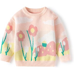 Baby Boys Girls Cardigan Cute Print Toddler Sweaters Cotton Knitted Long Sleeve Coat Fall Tops in Kuwait