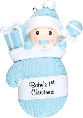 2025 Baby’s First Christmas Ornament – Baby Boy & Girl Keepsake – Personalized My 1st Christmas Ornament for Newborn & Grandbaby Custom Holiday Decoration Gift for Xmas (Baby in Crib - Boy) in Saudi Arabia
