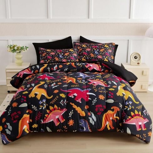 Kids Twin Comforter Sets 4 Pieces Bed in a Bag, Purple Blue Twin Bedding Set for Boys Girls,Soft Microfiber Comforter with Sheet Set,All Season Bed Set(Purple Blue,68"x88") in Saudi Arabia