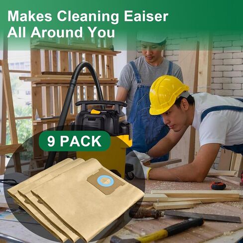 6 عبوات من أكياس المكنسة الكهربائية DXVA19-4104 المتوافقة مع مكنسة DEWALT الكهربائية الرطبة/الجافة سعة 5 إلى 8 جالون لـ DXV05P، DXV06PL، DXV08S، أكياس فلتر المكنسة الكهربائية للاستعمال مرة واحدة (6 عبوات) in Saudi Arabia