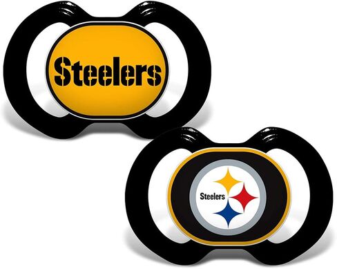 Baby Fanatic NFL Pittsburgh Steelers 2-Pack Pacifiers, One Size, Team Color in Saudi Arabia